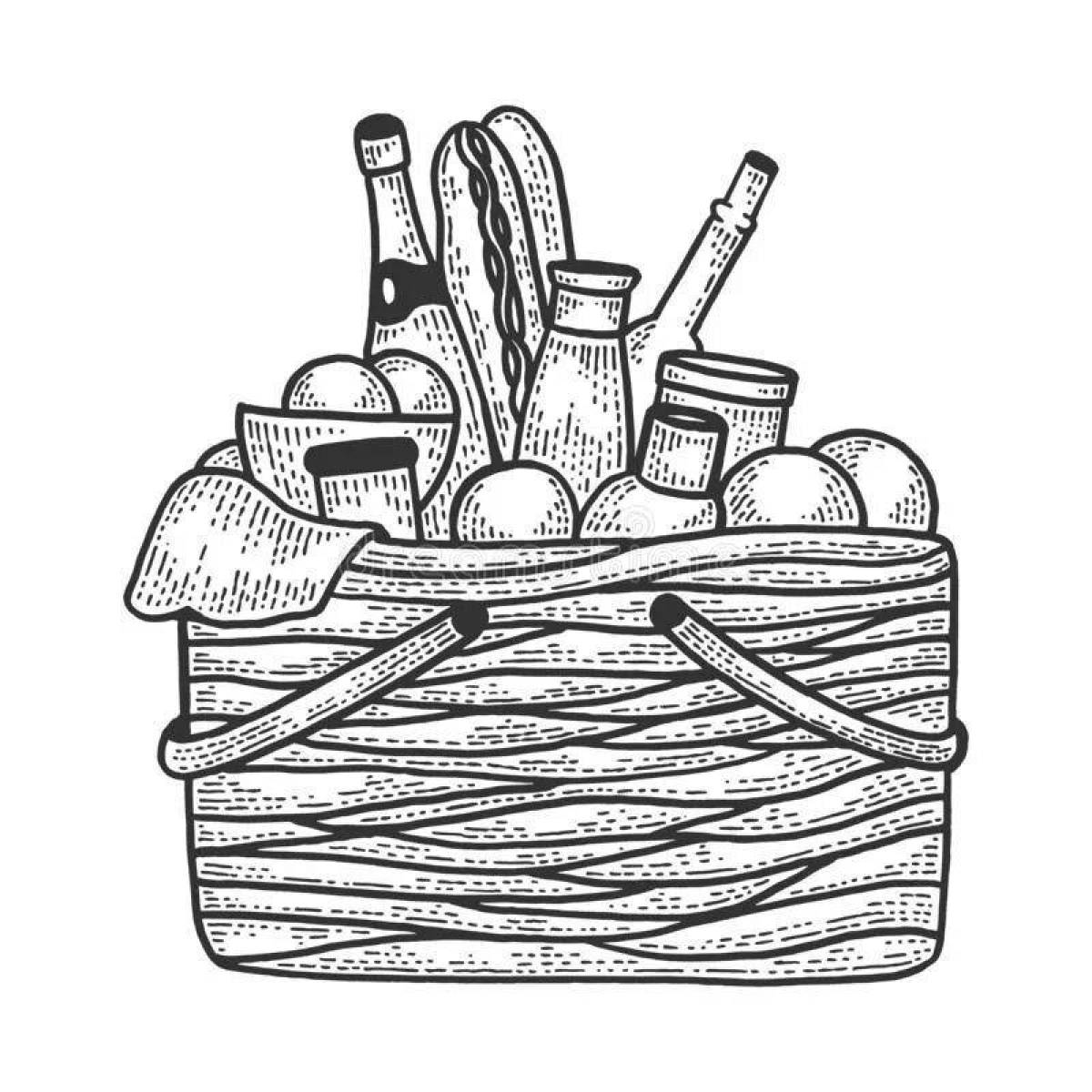 Attractive grocery cart coloring page