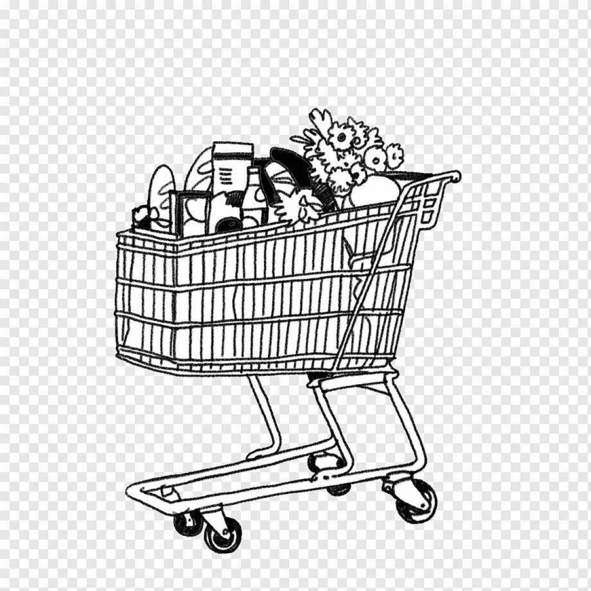 Majestic grocery cart coloring page