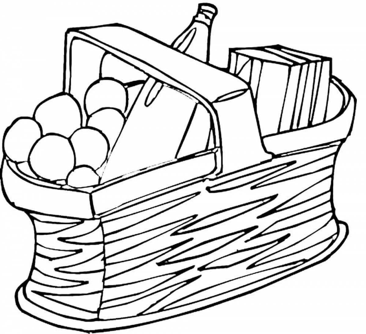Adorable grocery cart coloring book