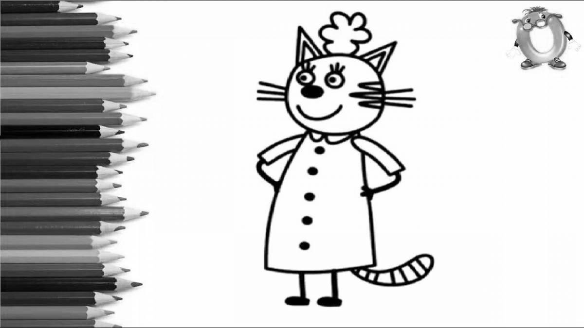 Great coloring book mom three cats