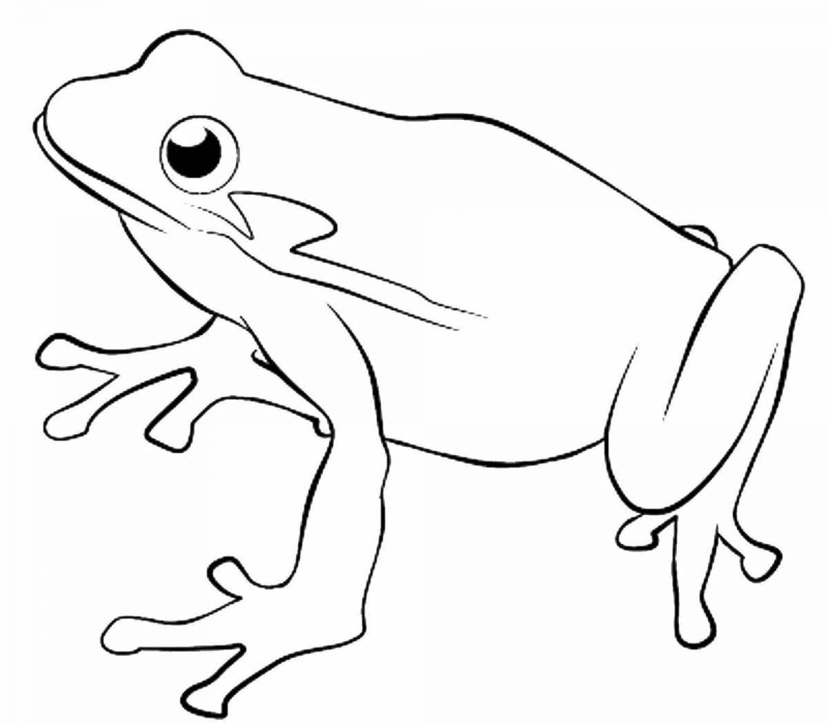 Радостная лягушка-раскраска для детей