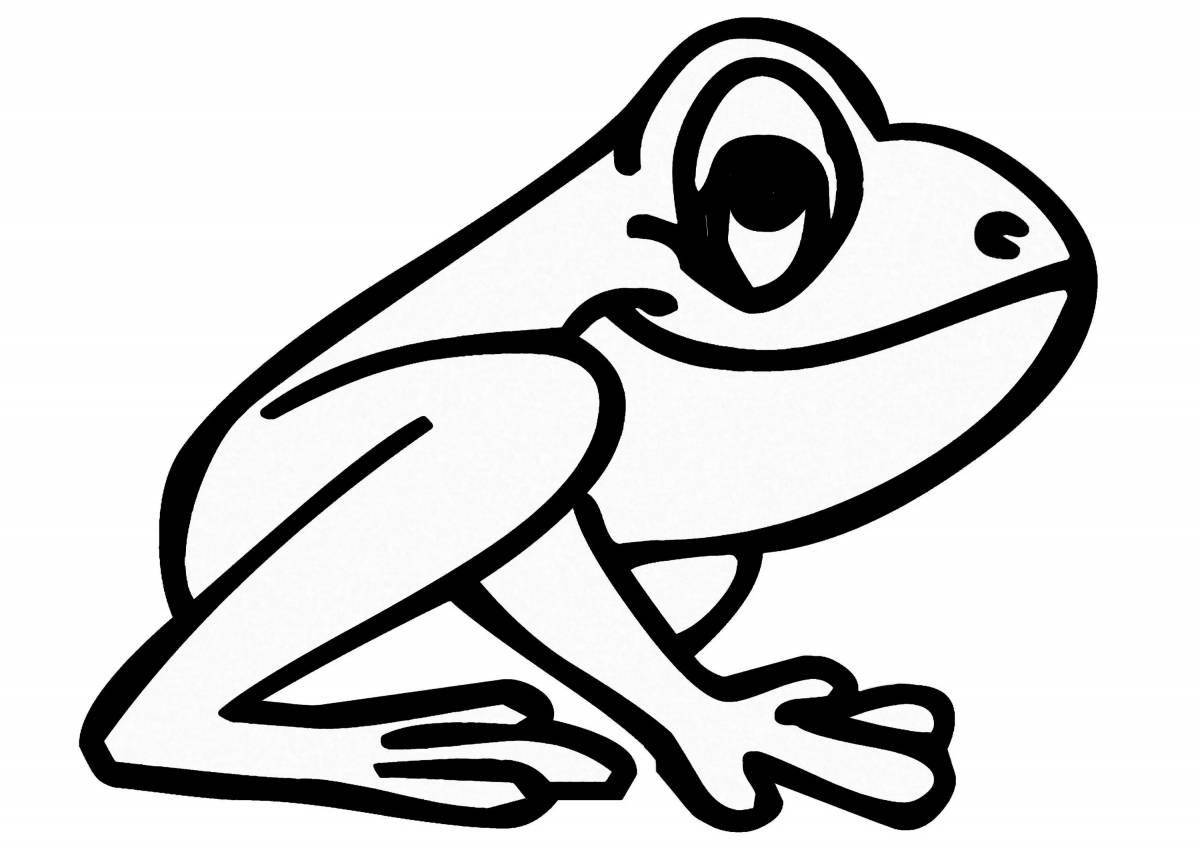 Playful frog coloring book for kids