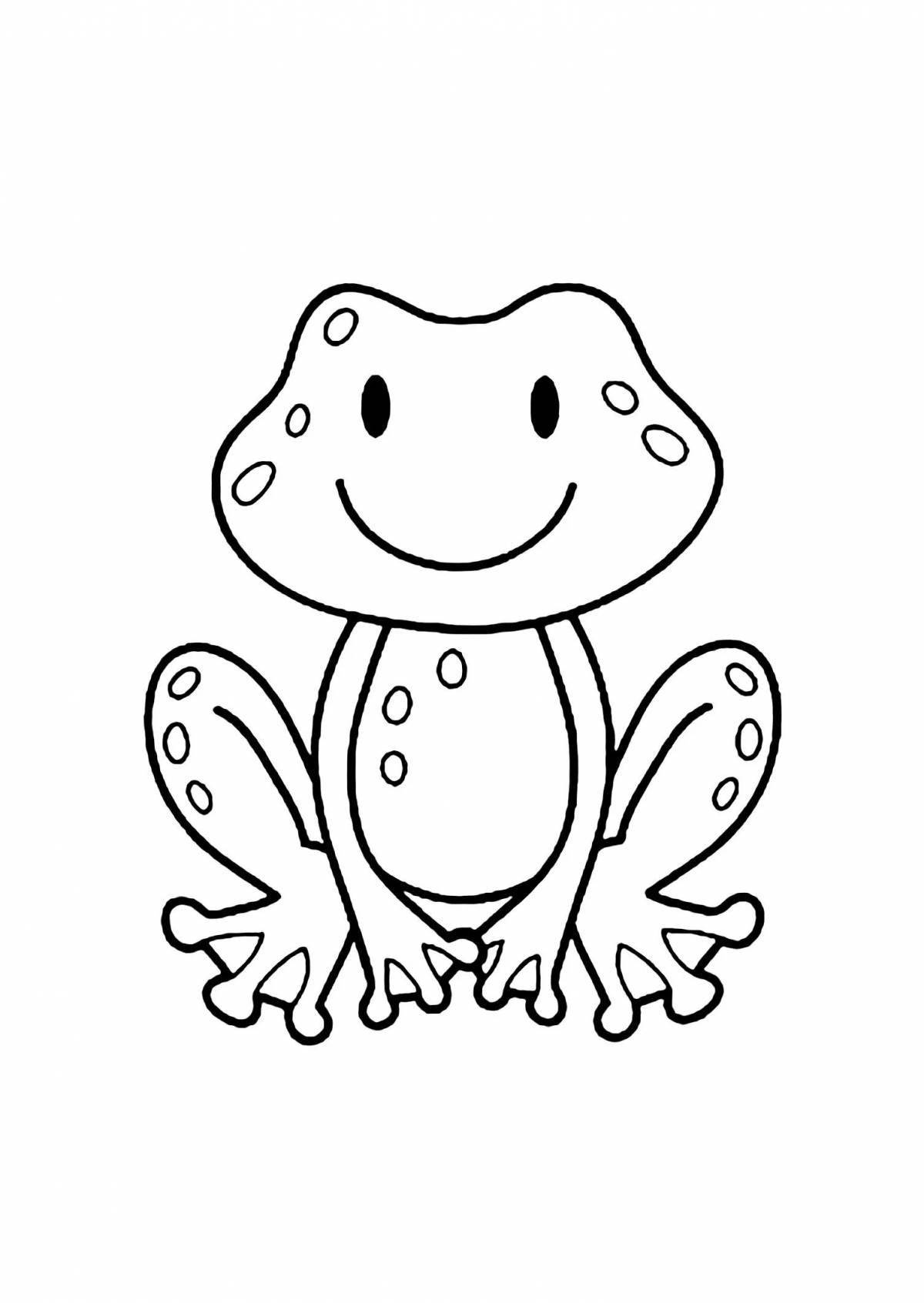 Милая лягушка-раскраска для детей