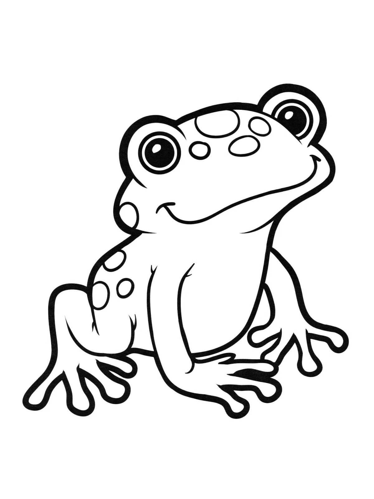 Очаровательная лягушка-раскраска для детей