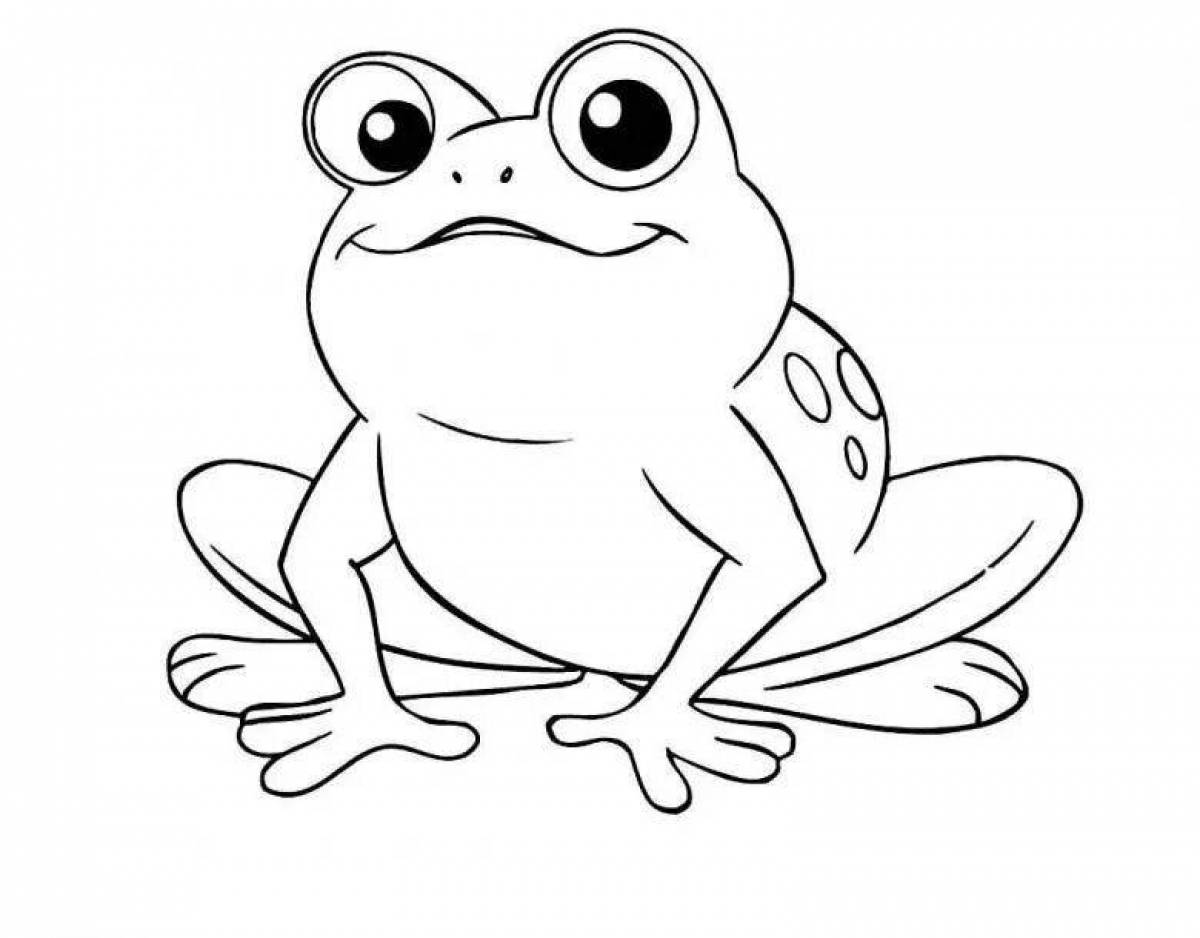 Creative frog coloring book for kids