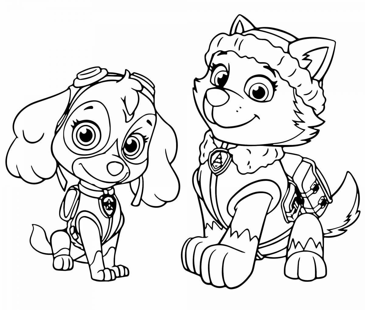 Coloring page funny racer and skye