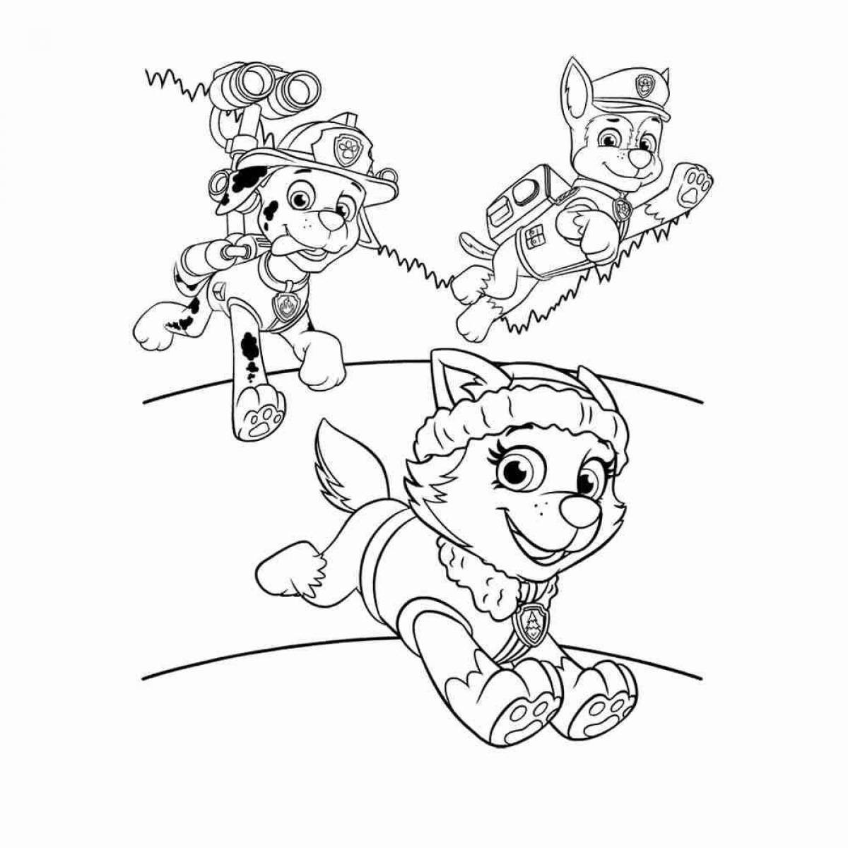 Coloring page playful racer and skye