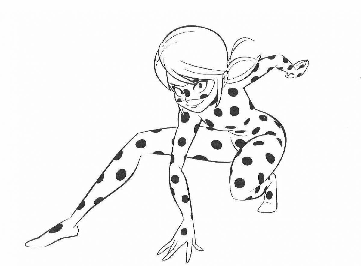 Coloring page shining ladybug