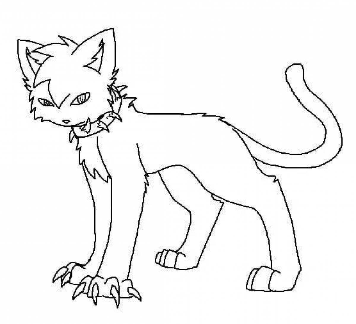 Glowing firestar warrior cats coloring page
