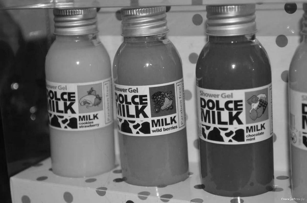 Игривая страница раскраски dolce milk set