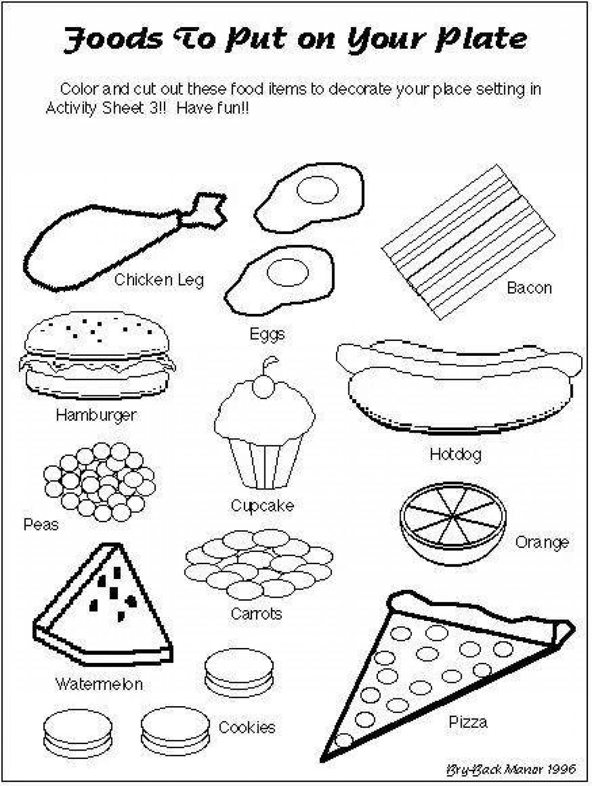 Tasty food coloring page