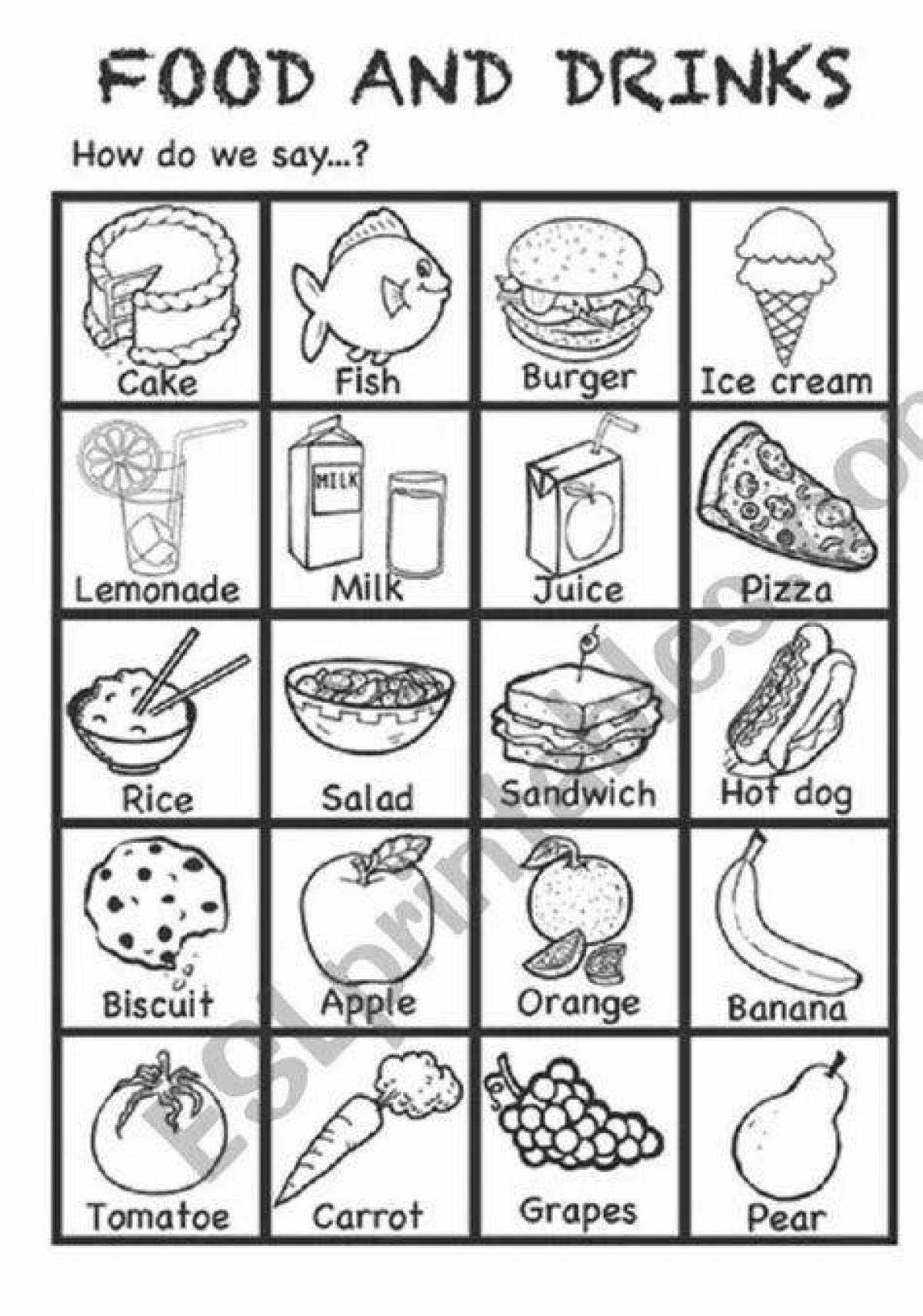 Fresh food coloring page