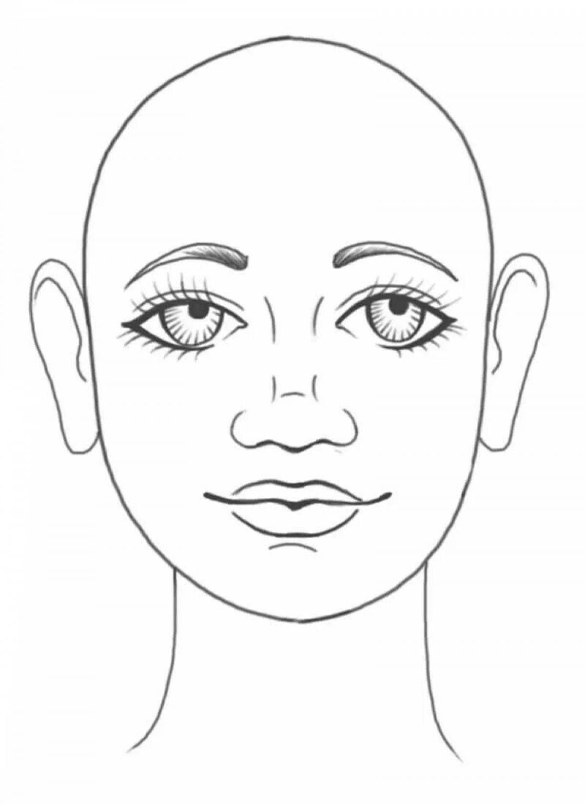 Excited hairless face painting