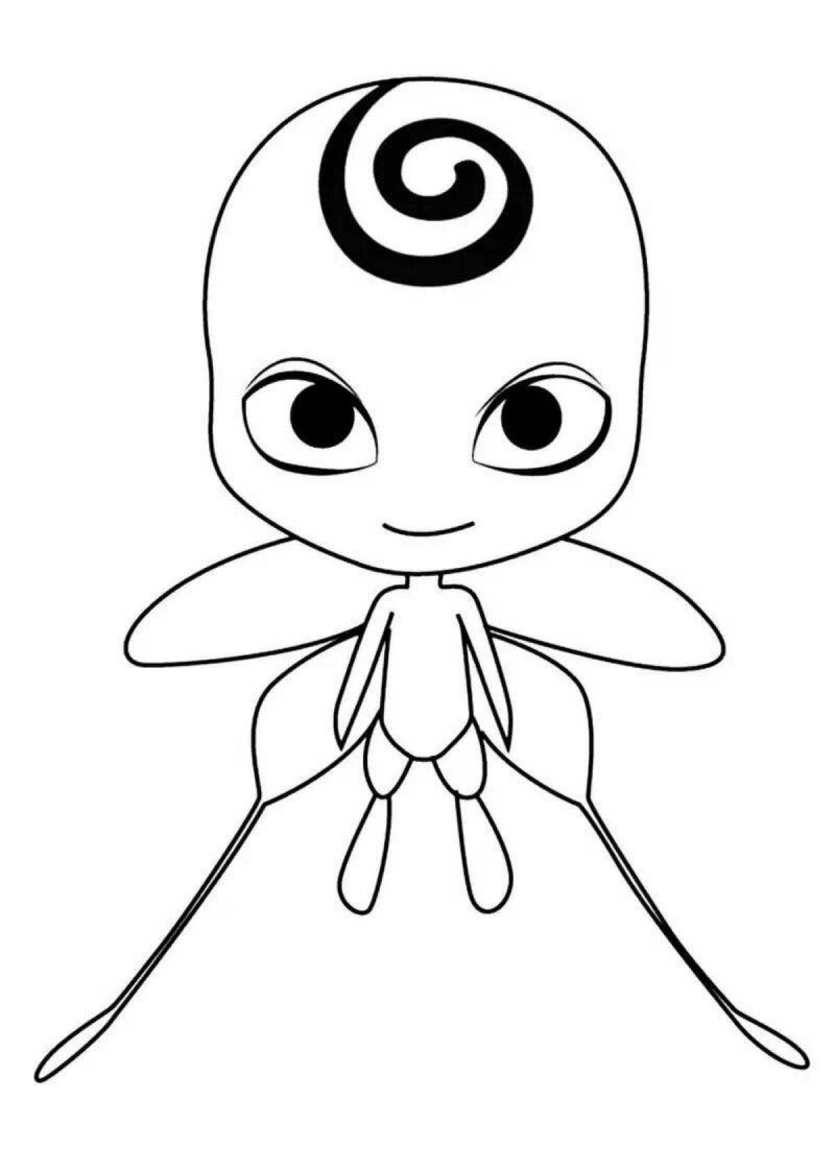 Glittering ladybug coloring page