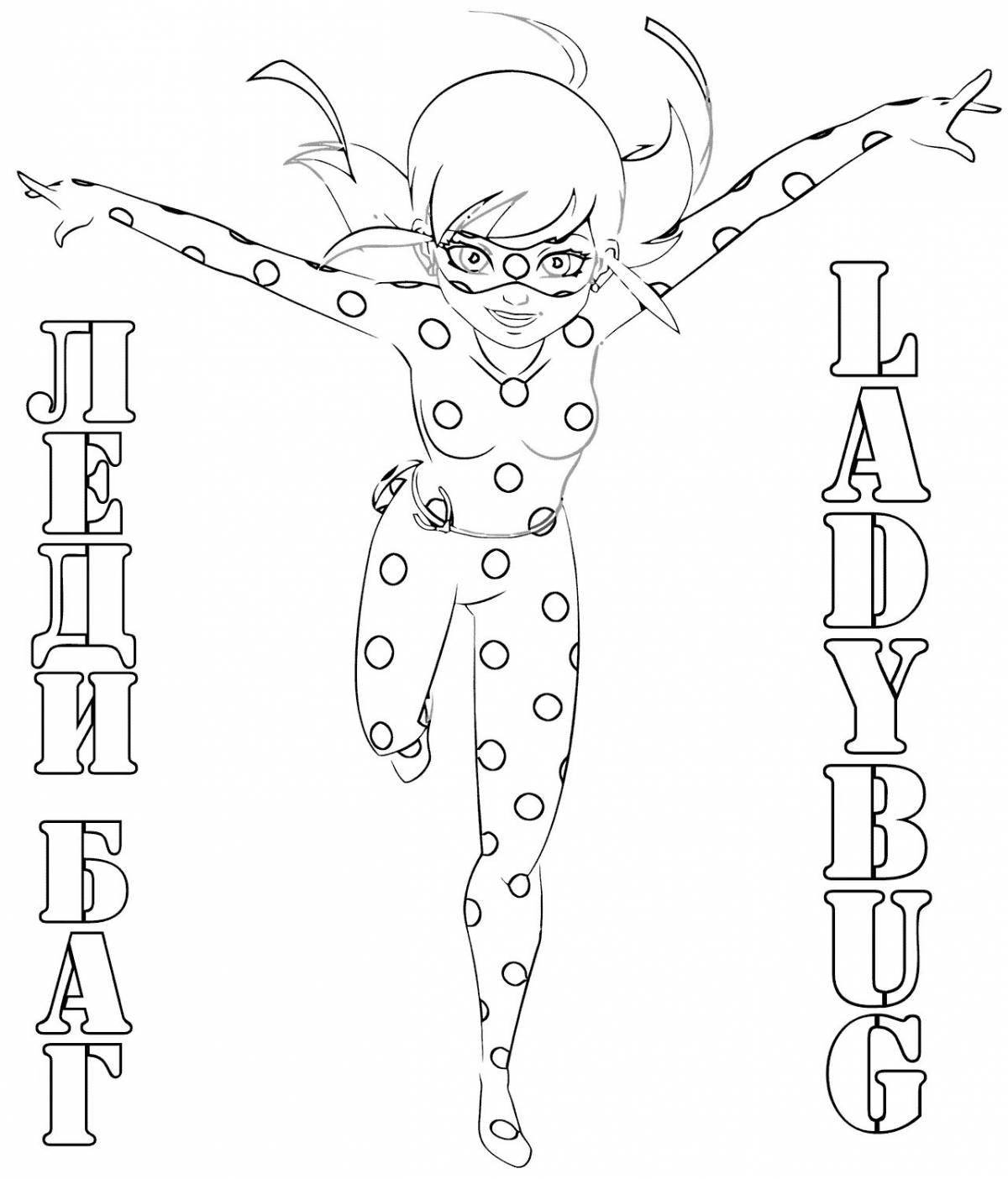 Coloring page charming ladybug ladybug