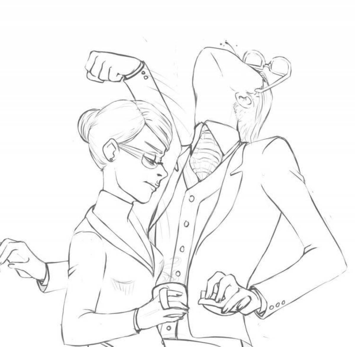 Coloring page charming ladybug