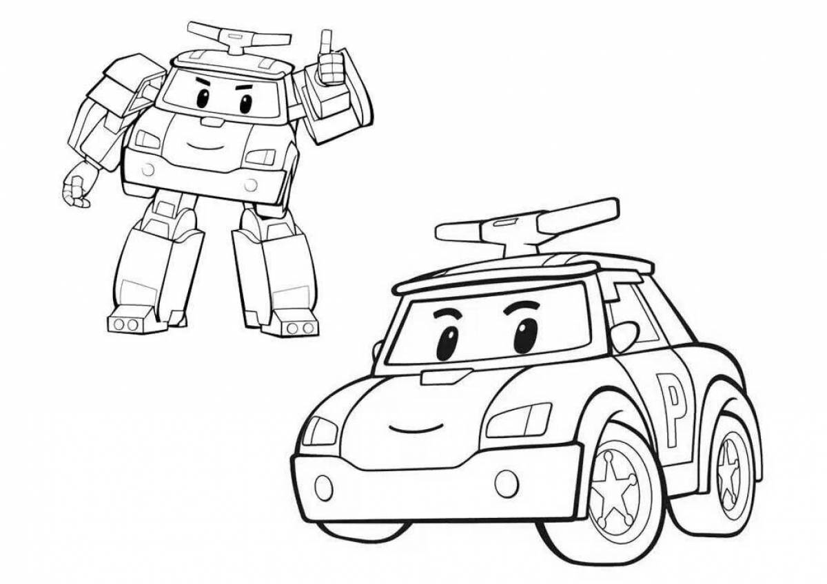 Robocar poly game coloring book