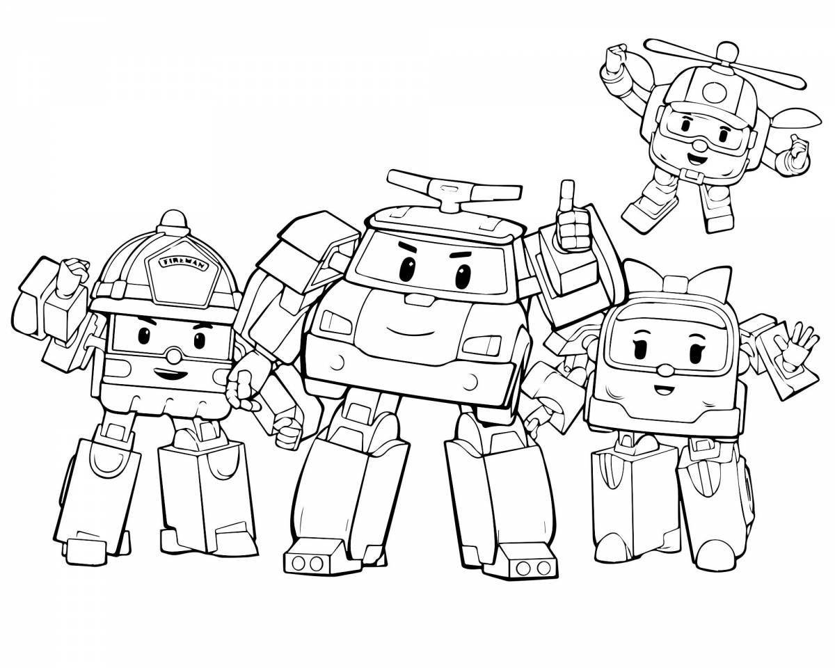 Причудливая раскраска robocar poly game