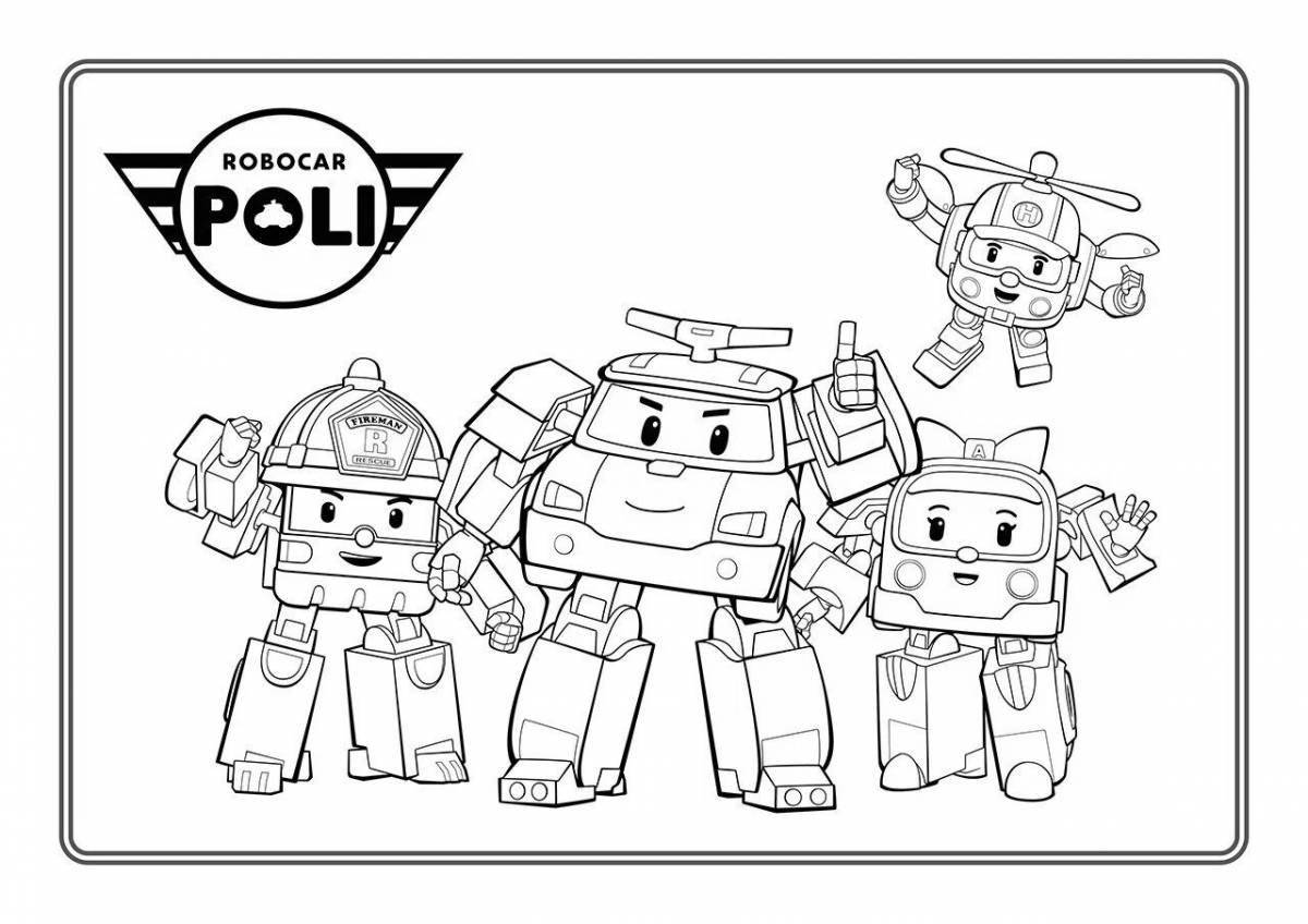 Robocar poly game coloring book