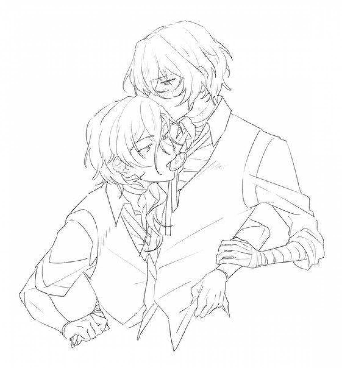 Joyful dazai and chuya coloring book