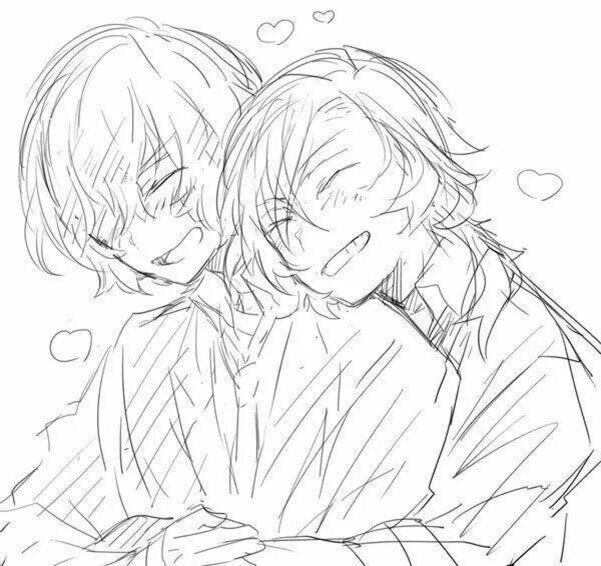 Bright dazai and chuya coloring book