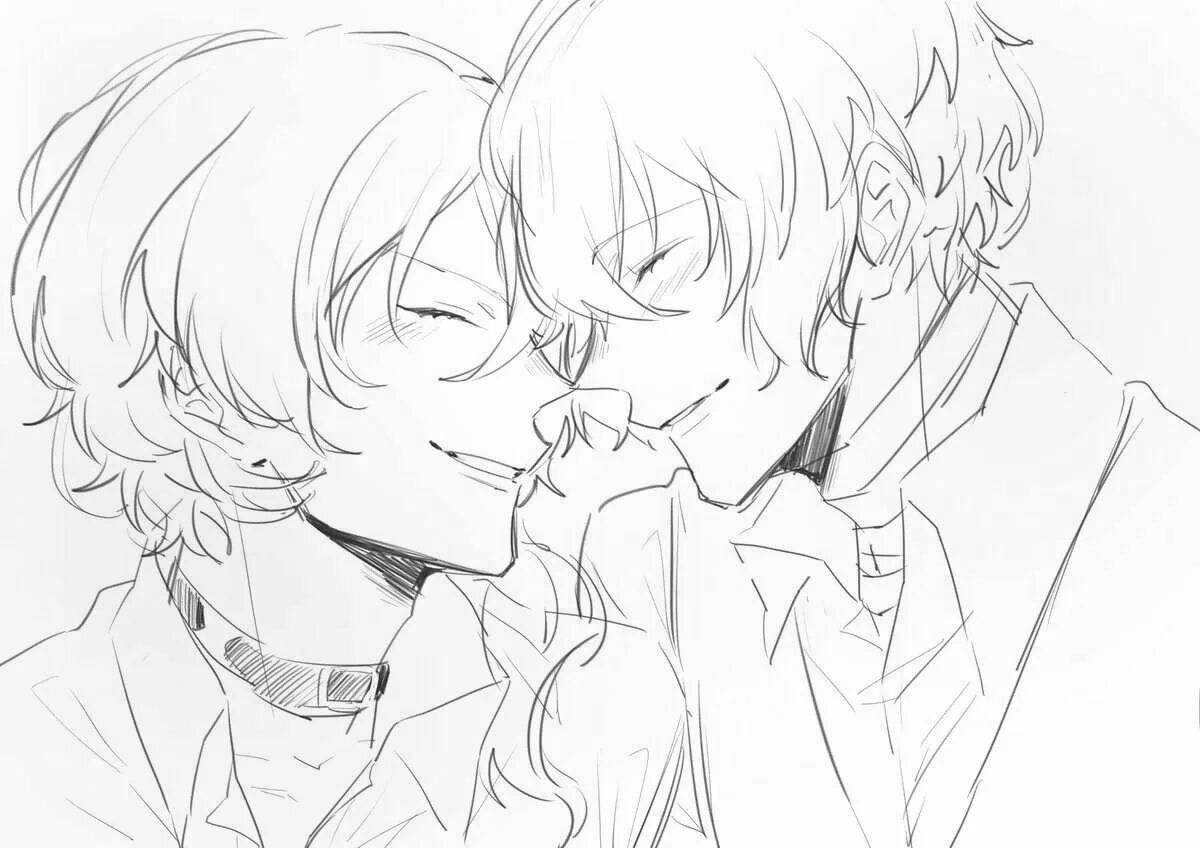 Great dazai and chuya coloring book