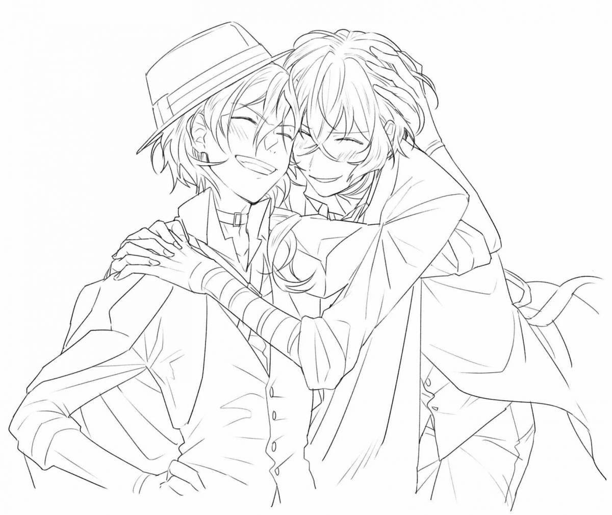 Coloring book regal dazai and chuya