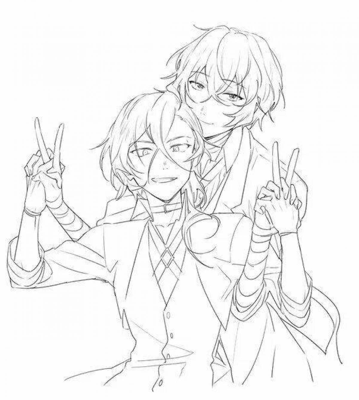 Exquisite dazai and chuya coloring book