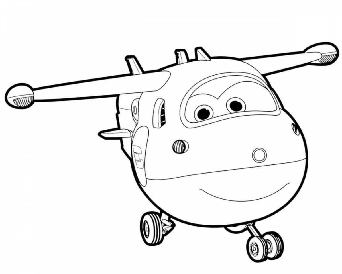 Colorful dizzy super wings coloring page