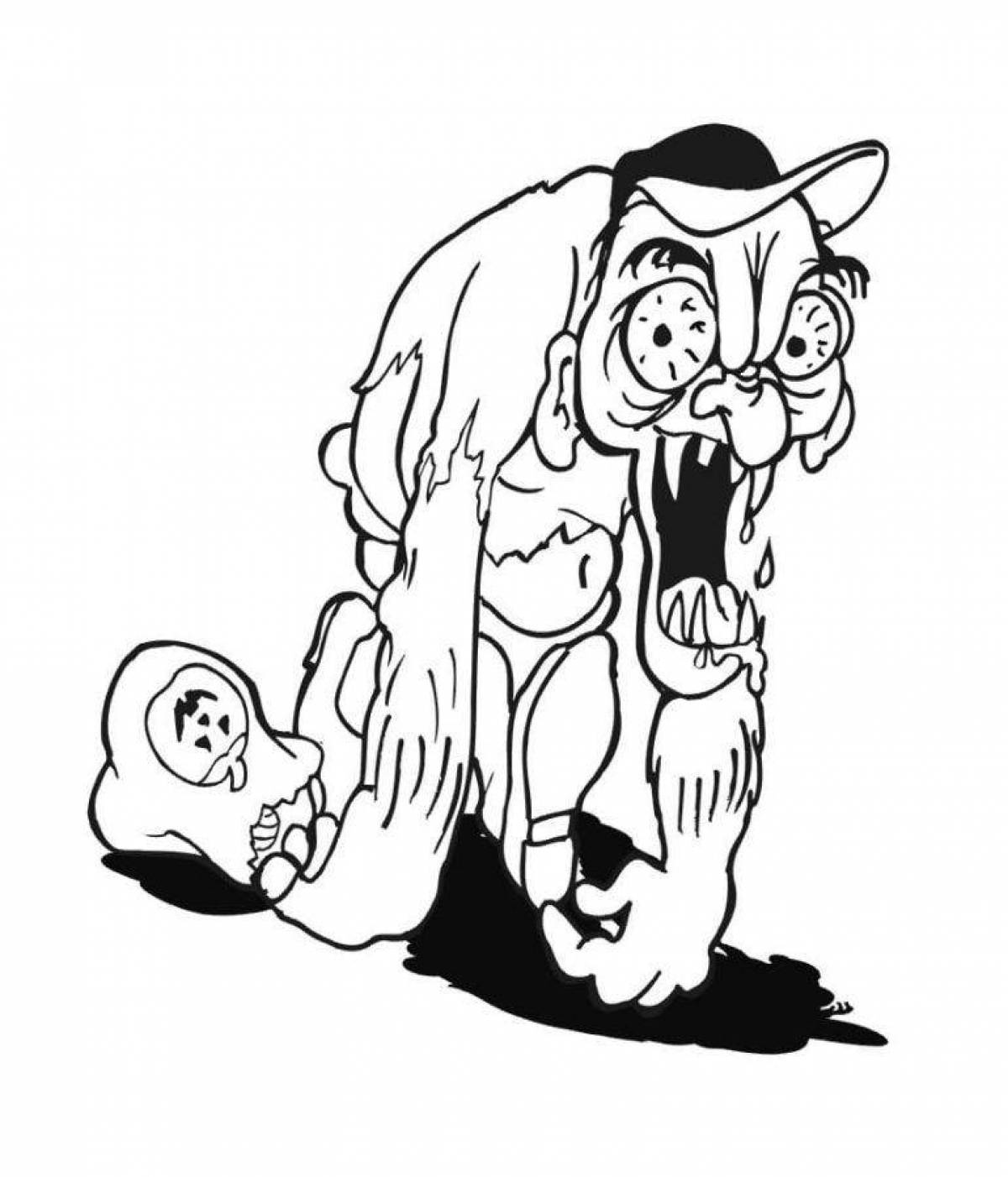 Petrified horror coloring pages for kids
