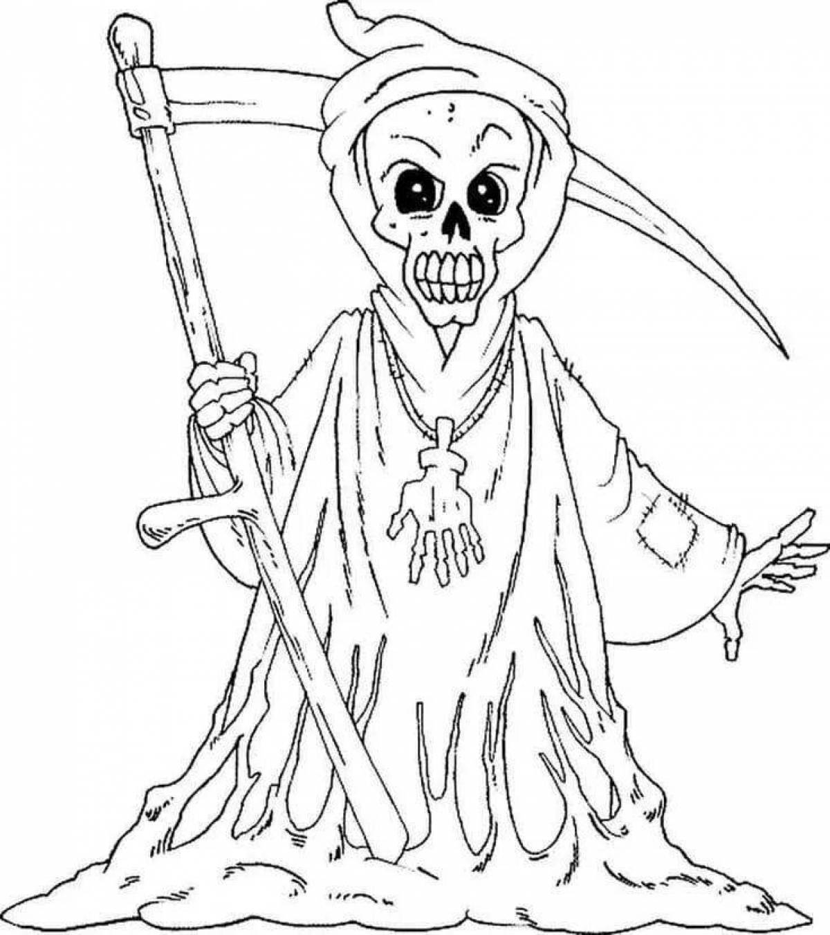 Disgusting horror coloring pages for kids