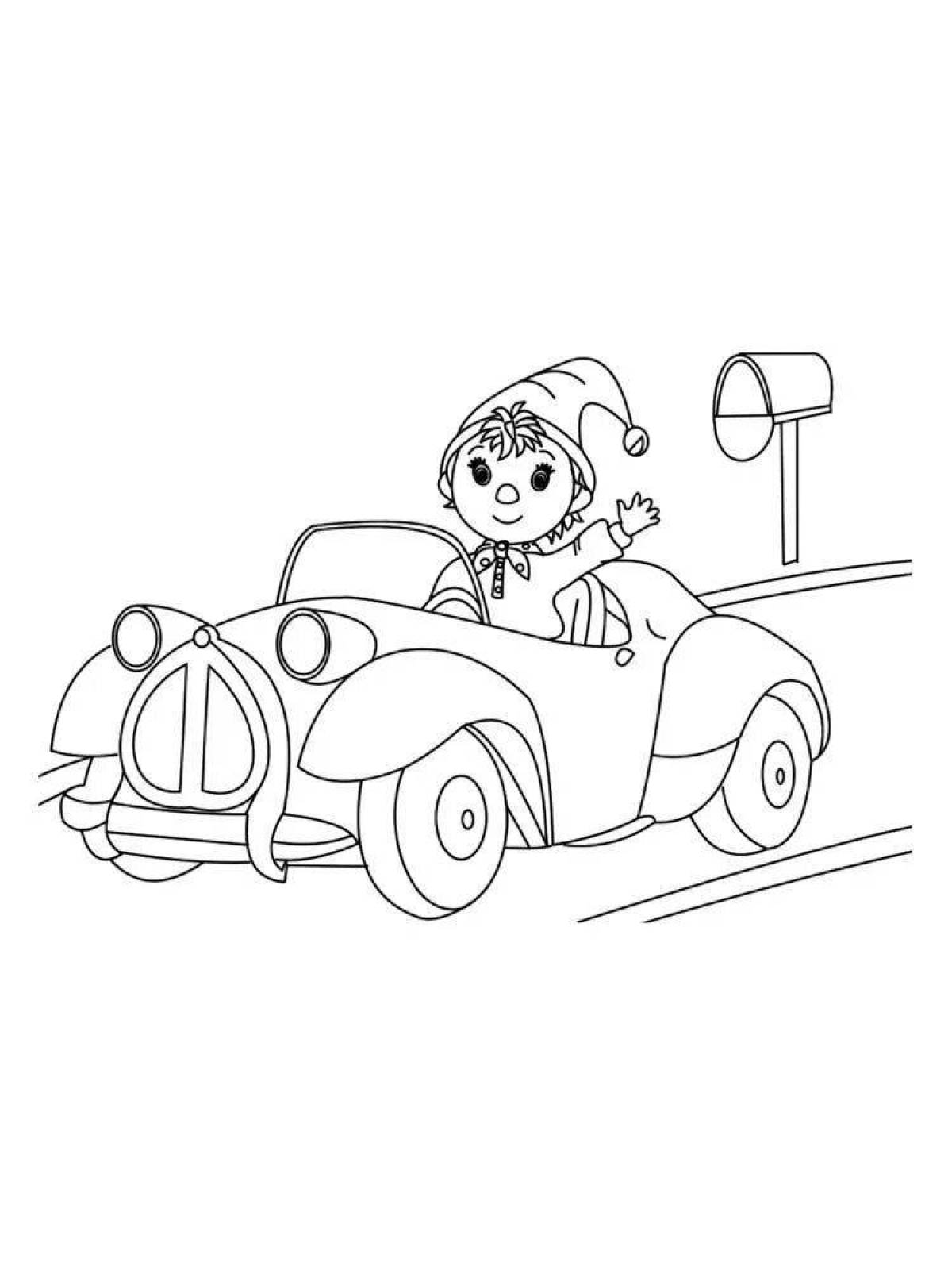 Coloring page cheerful driver