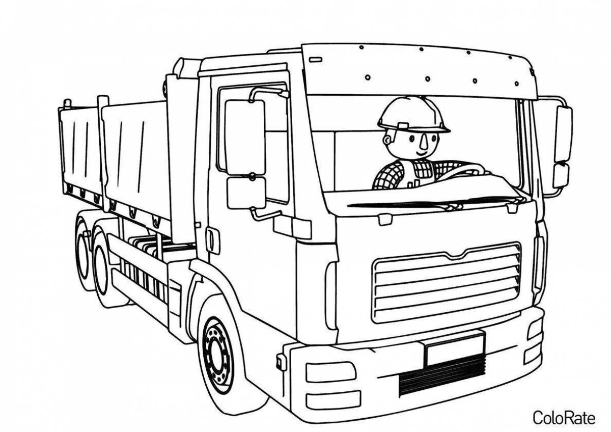 Colored driver coloring page