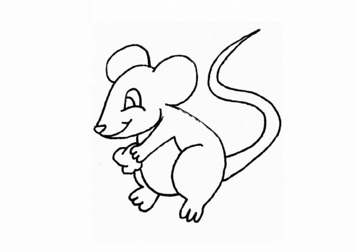 Colorful fox and mouse coloring page
