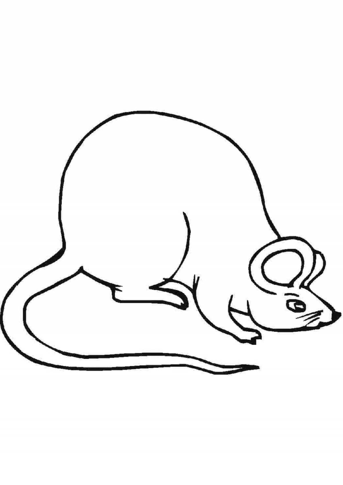 Rampant fox and mouse coloring page