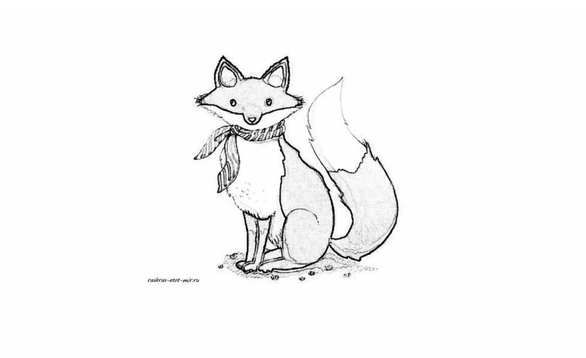 Fox and mouse holiday coloring page