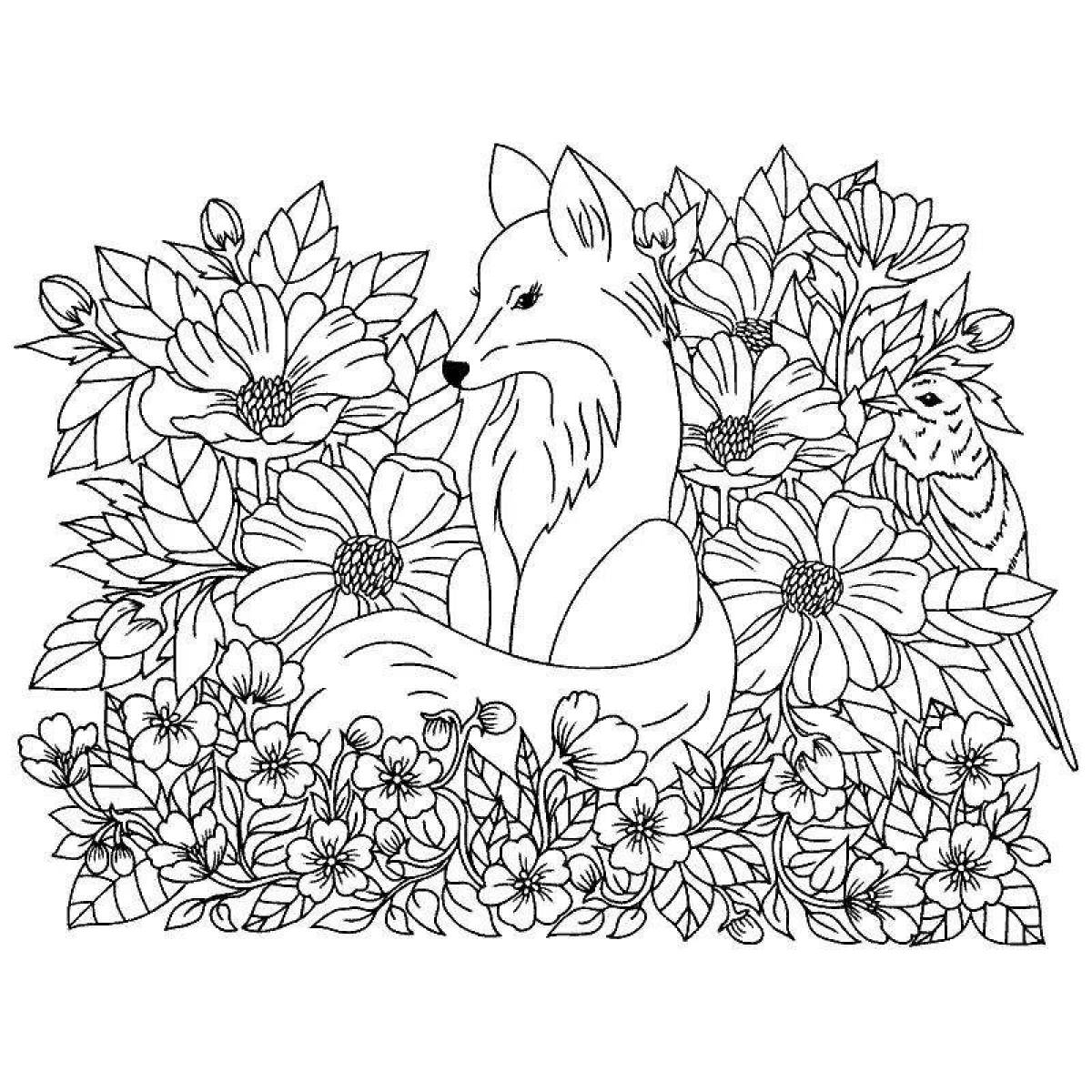Adorable fox coloring by numbers