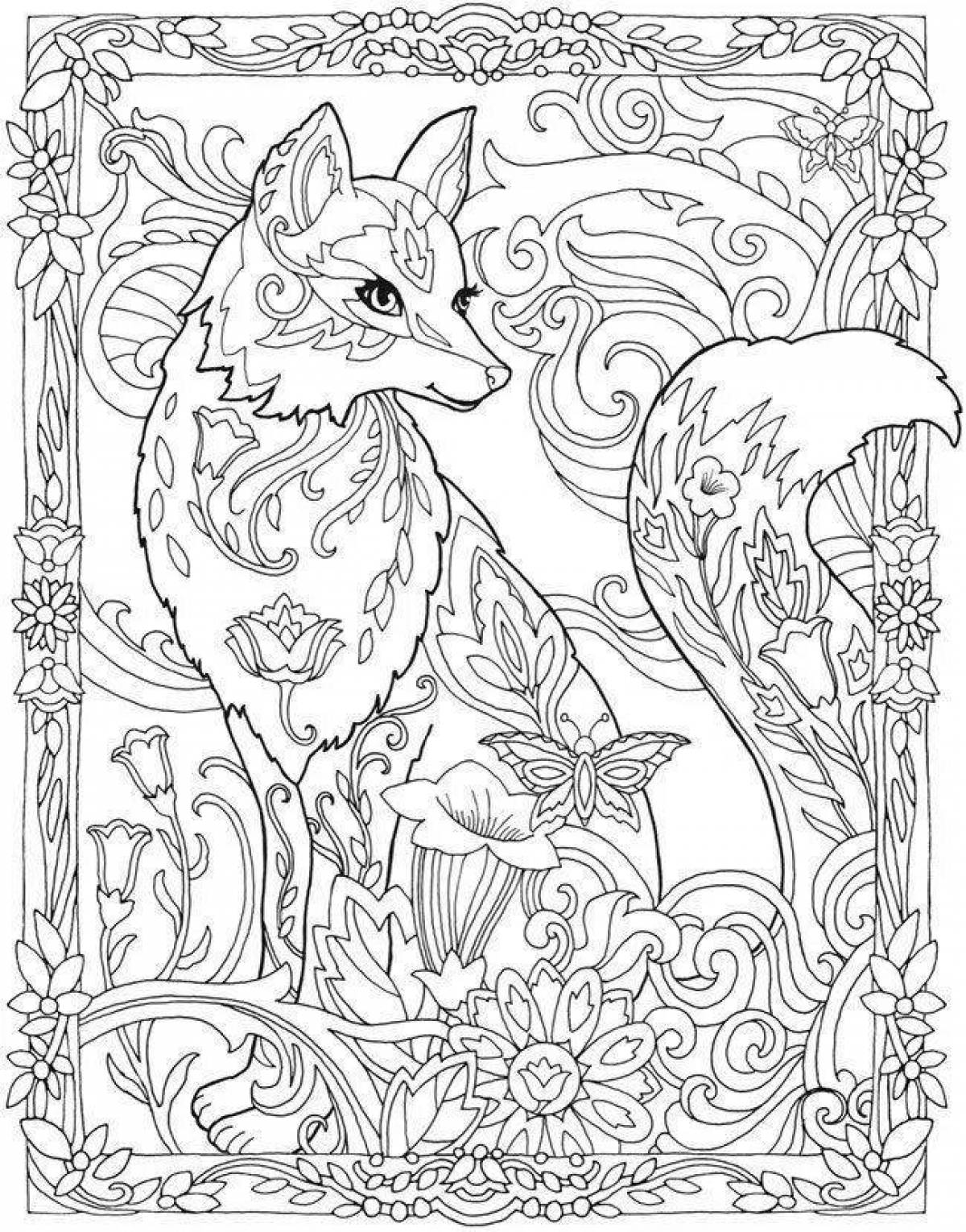 Coloring fox with imagination by numbers