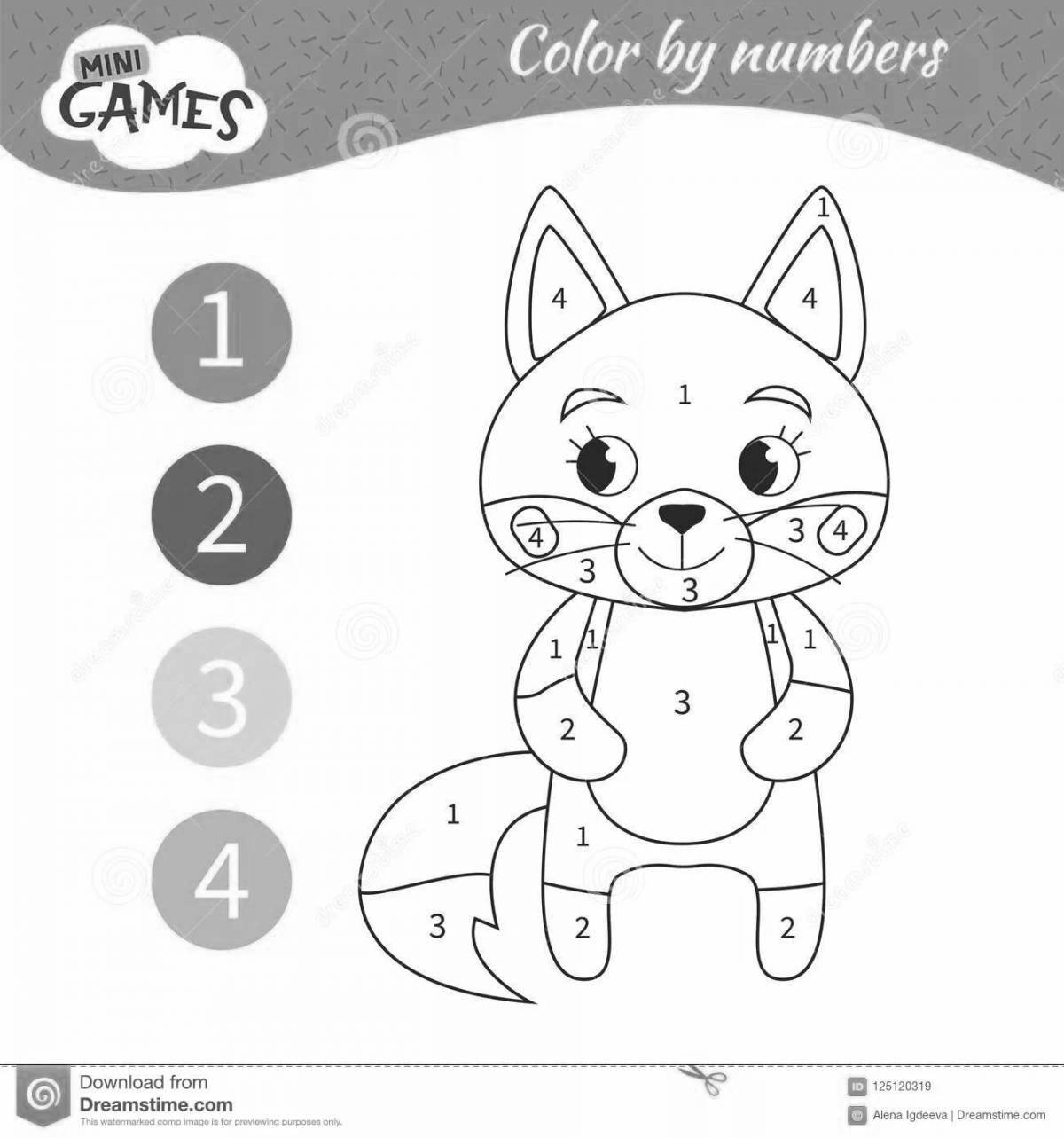 Fox complex coloring by numbers