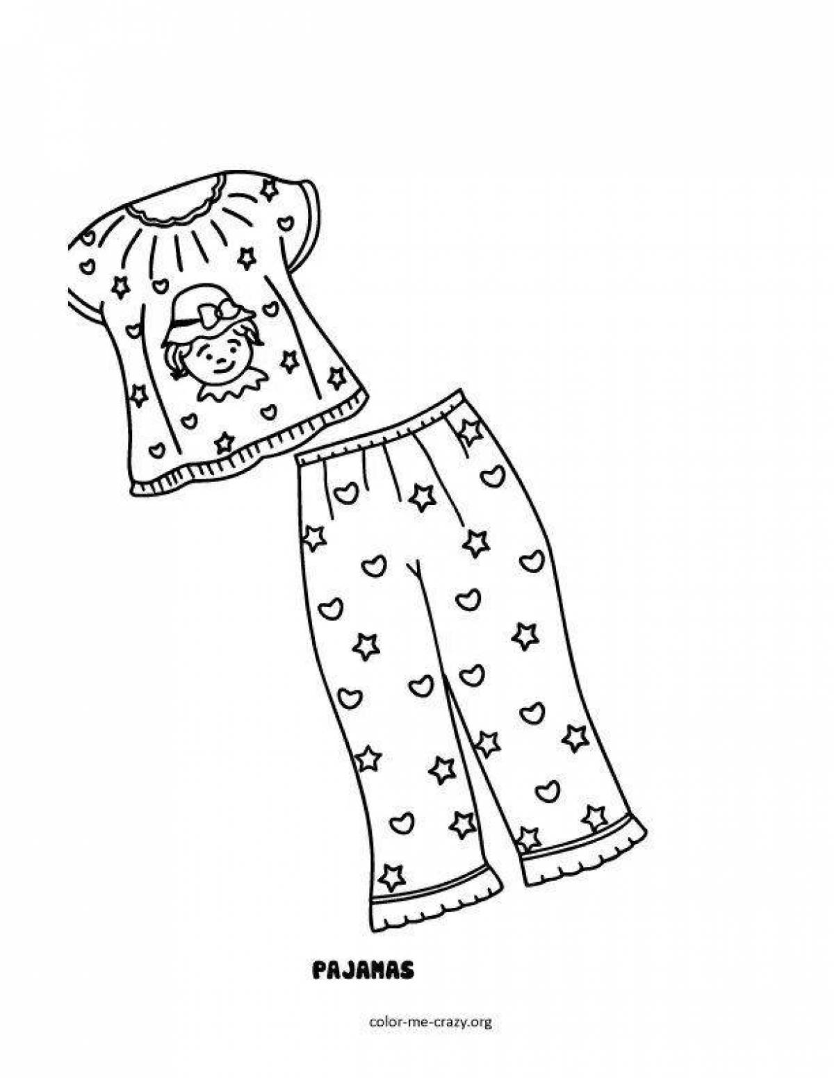 Пижама раскраска для детей