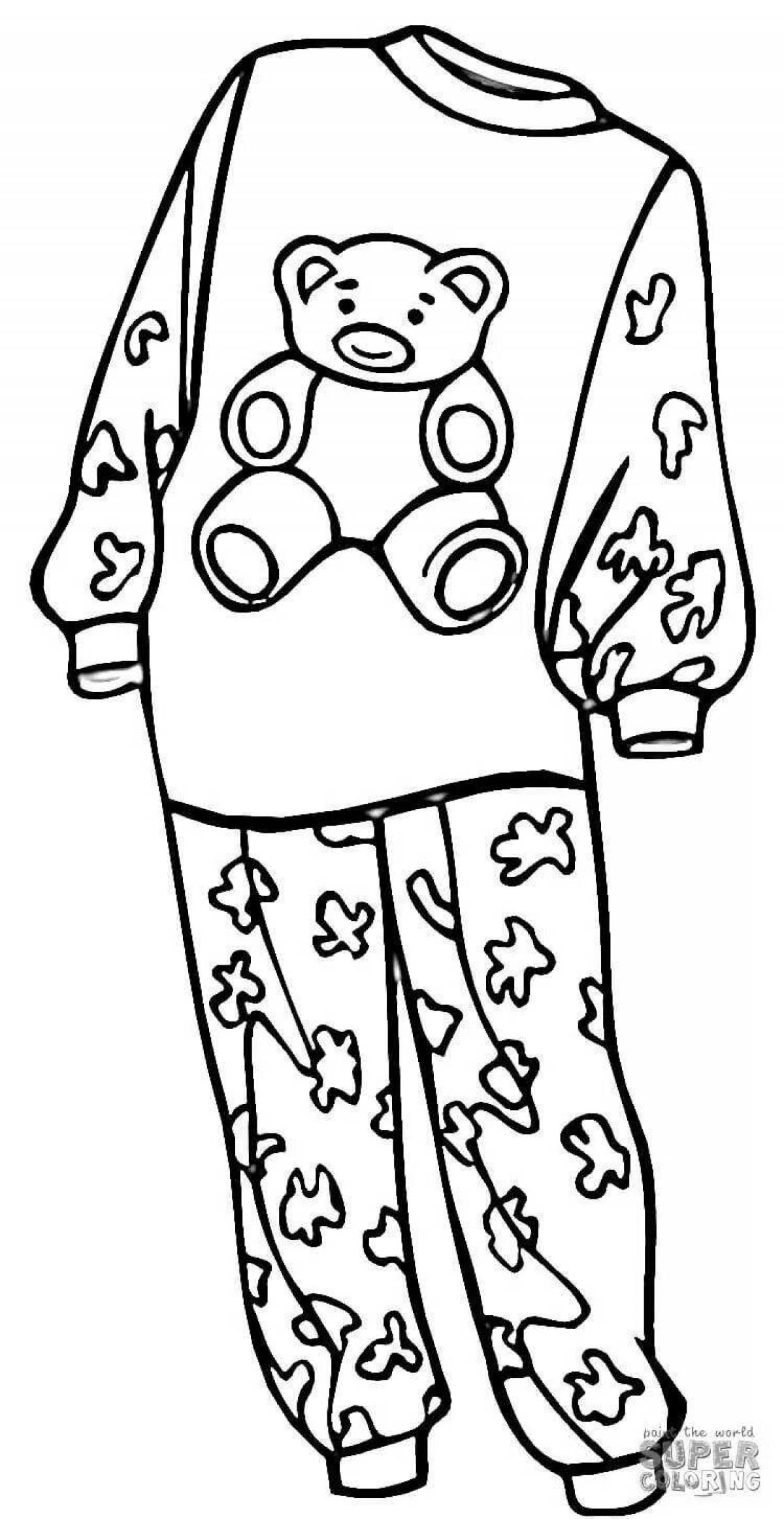 Сияющая раскраска девушка в пижаме