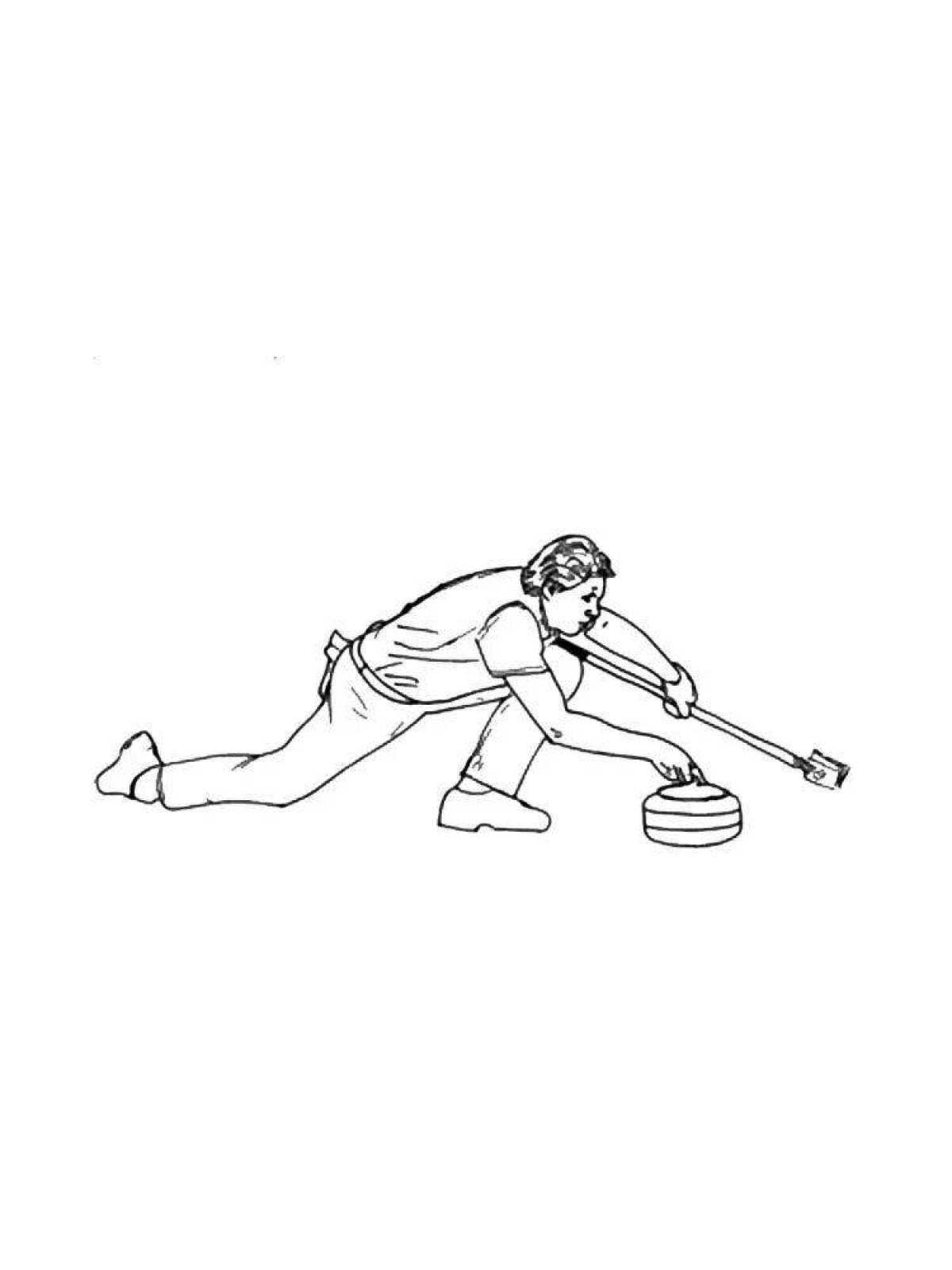 Привлекательная раскраска для керлинга