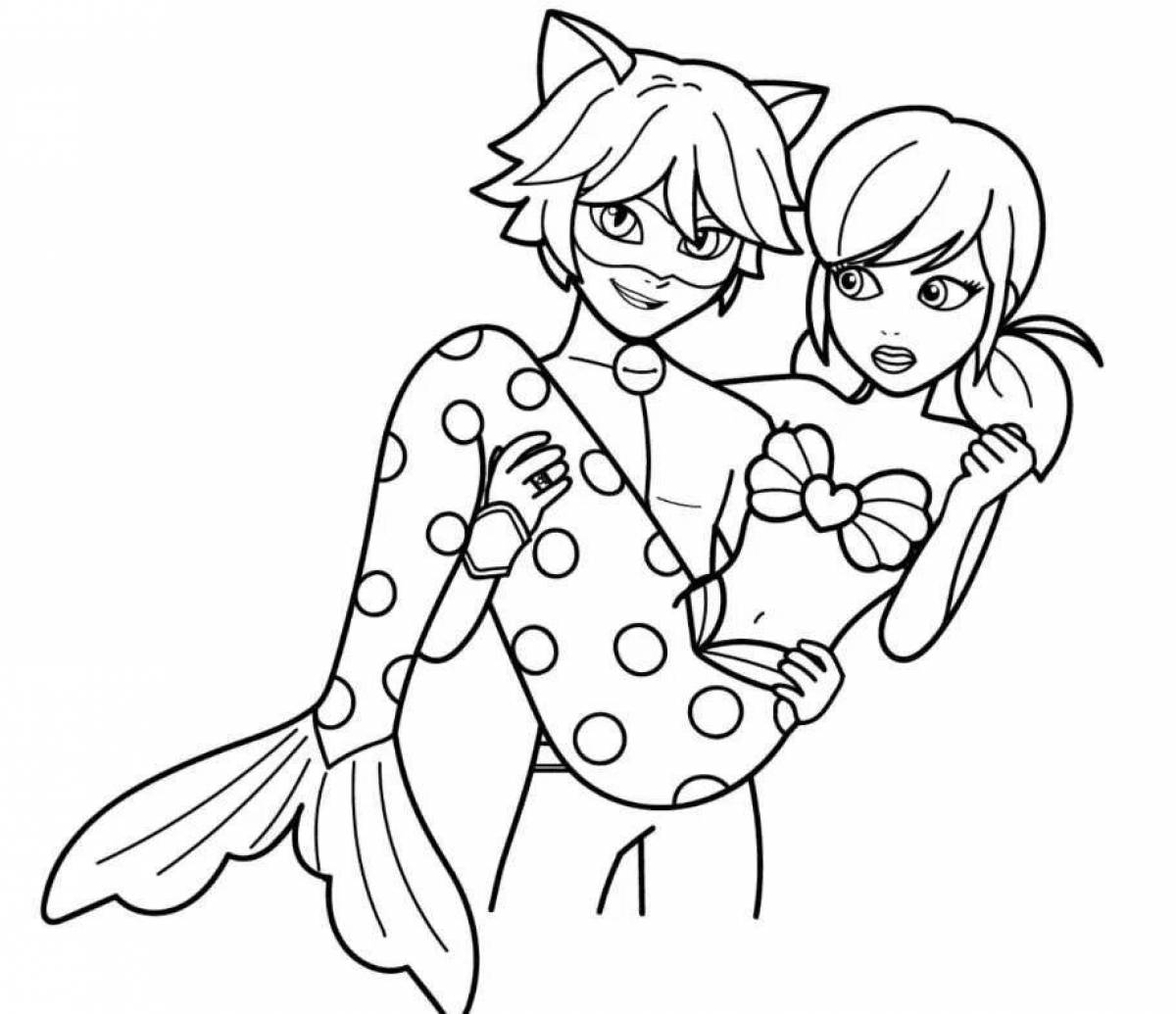 Lady bug team playful coloring page
