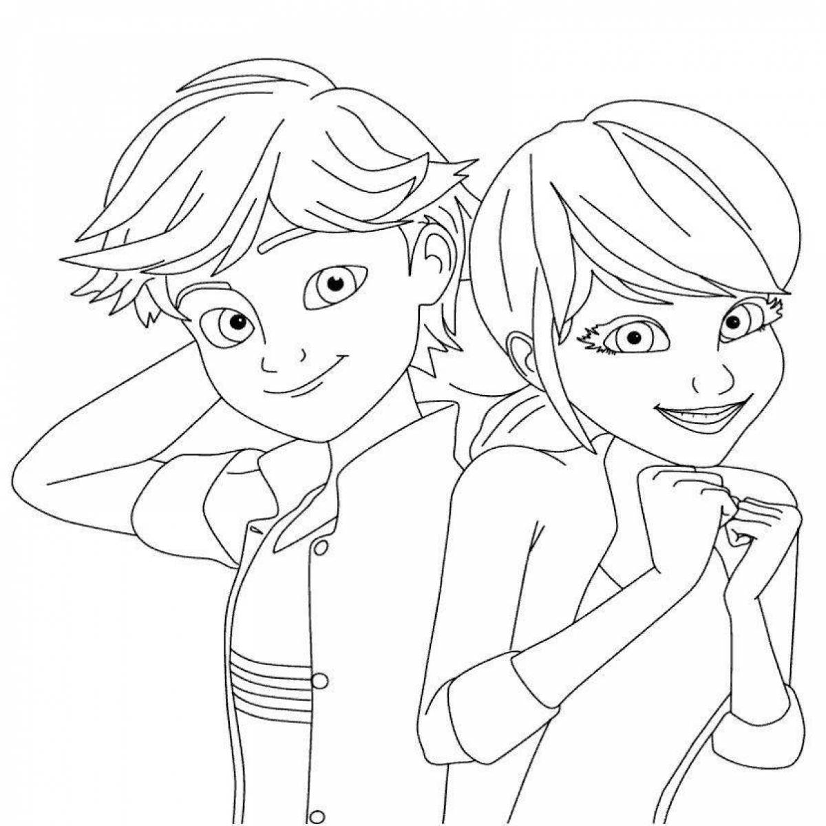 Coloring page gorgeous ladybug team