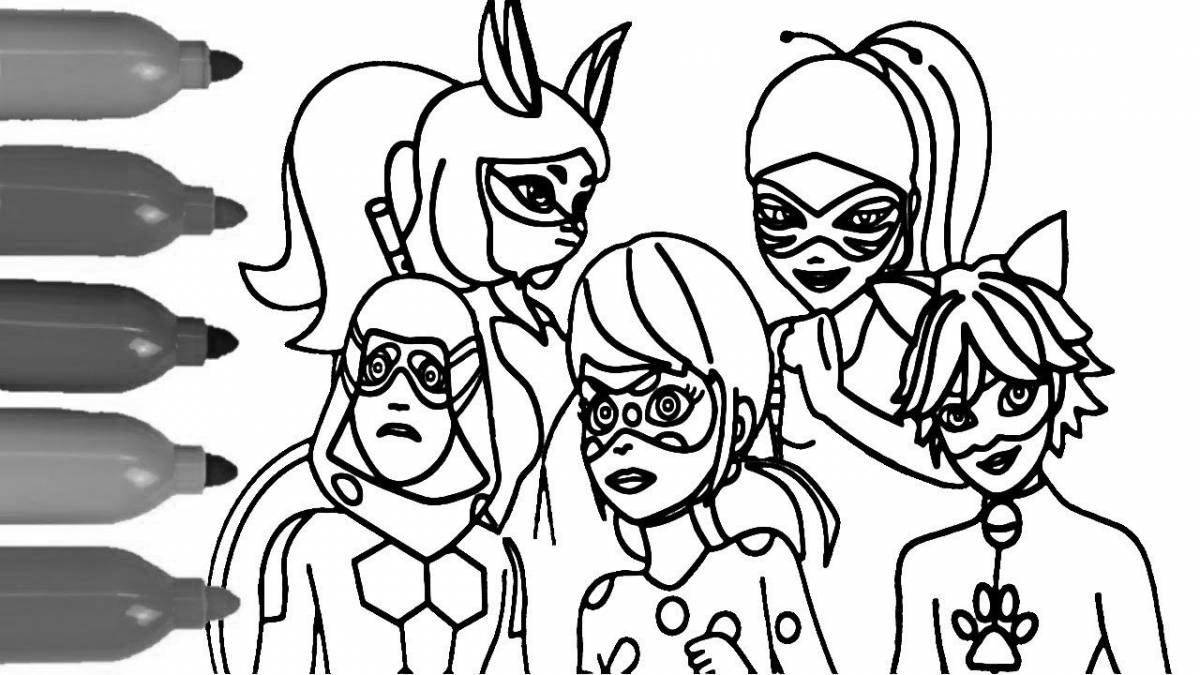 Lady bug brave team coloring page