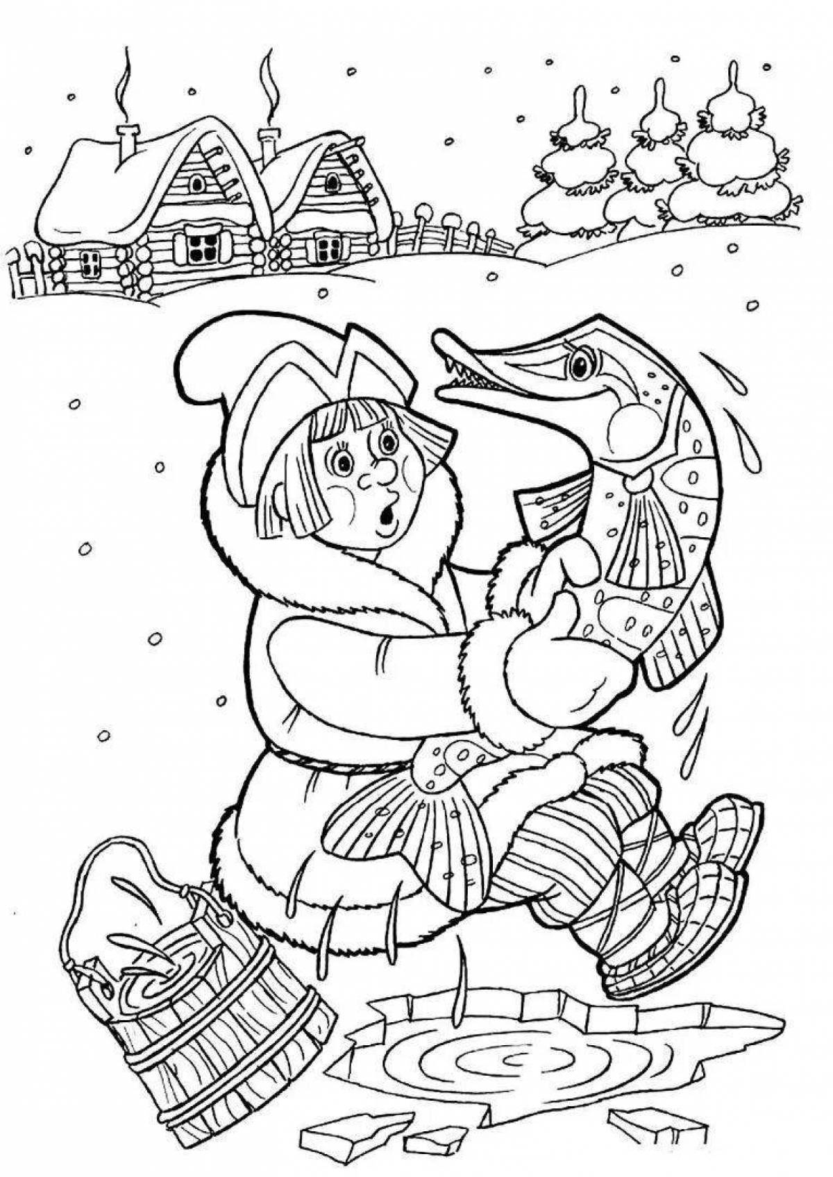 Coloring page magnificent pike and emela