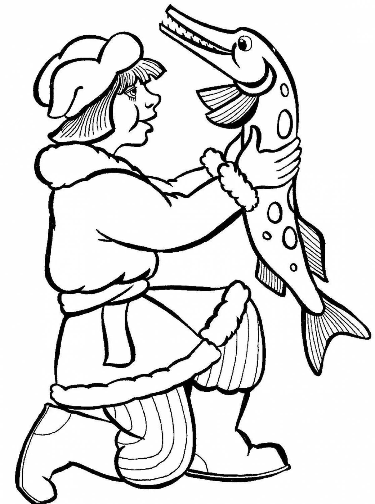 Coloring page dazzling pike and emela