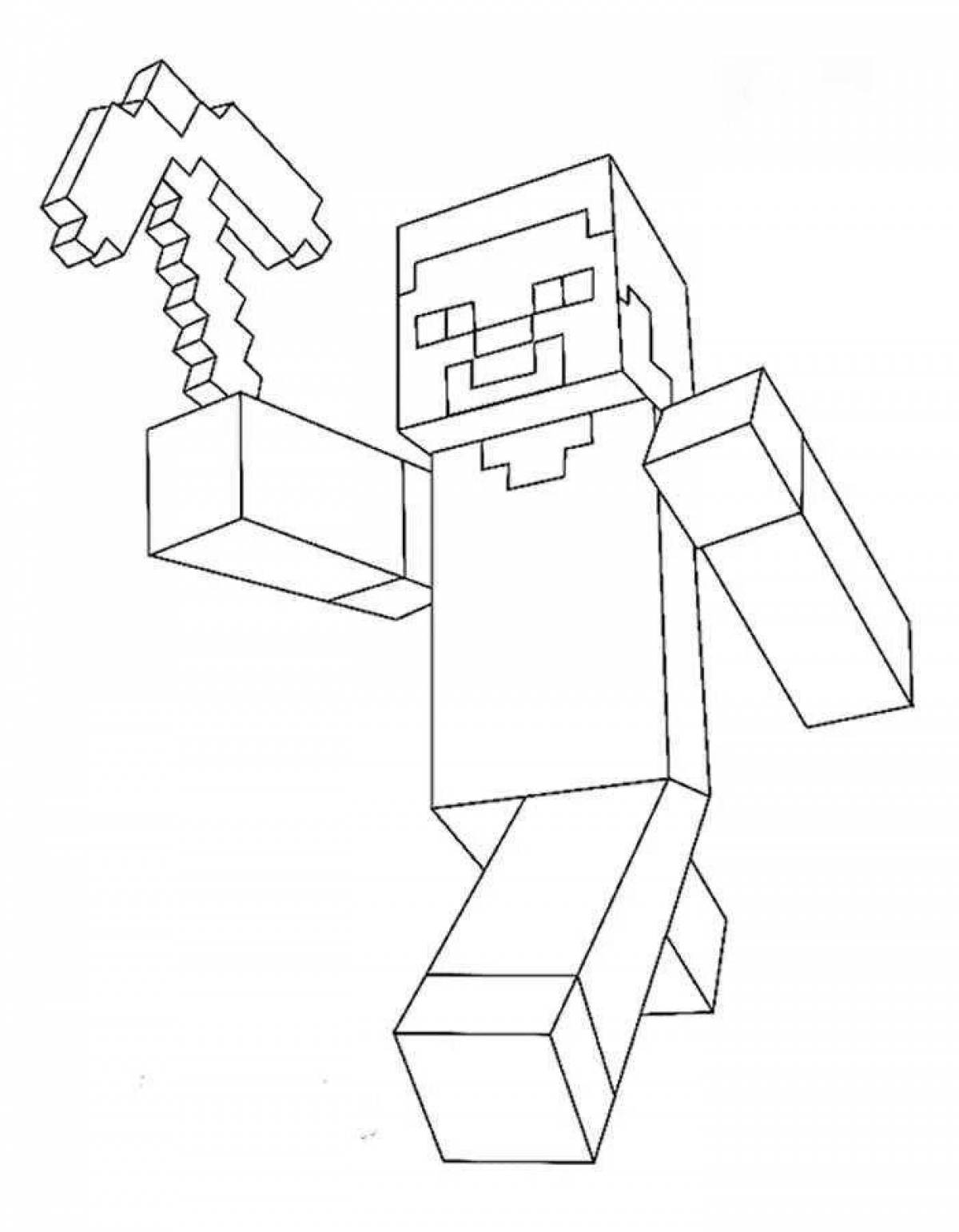 Minecraft man fun coloring