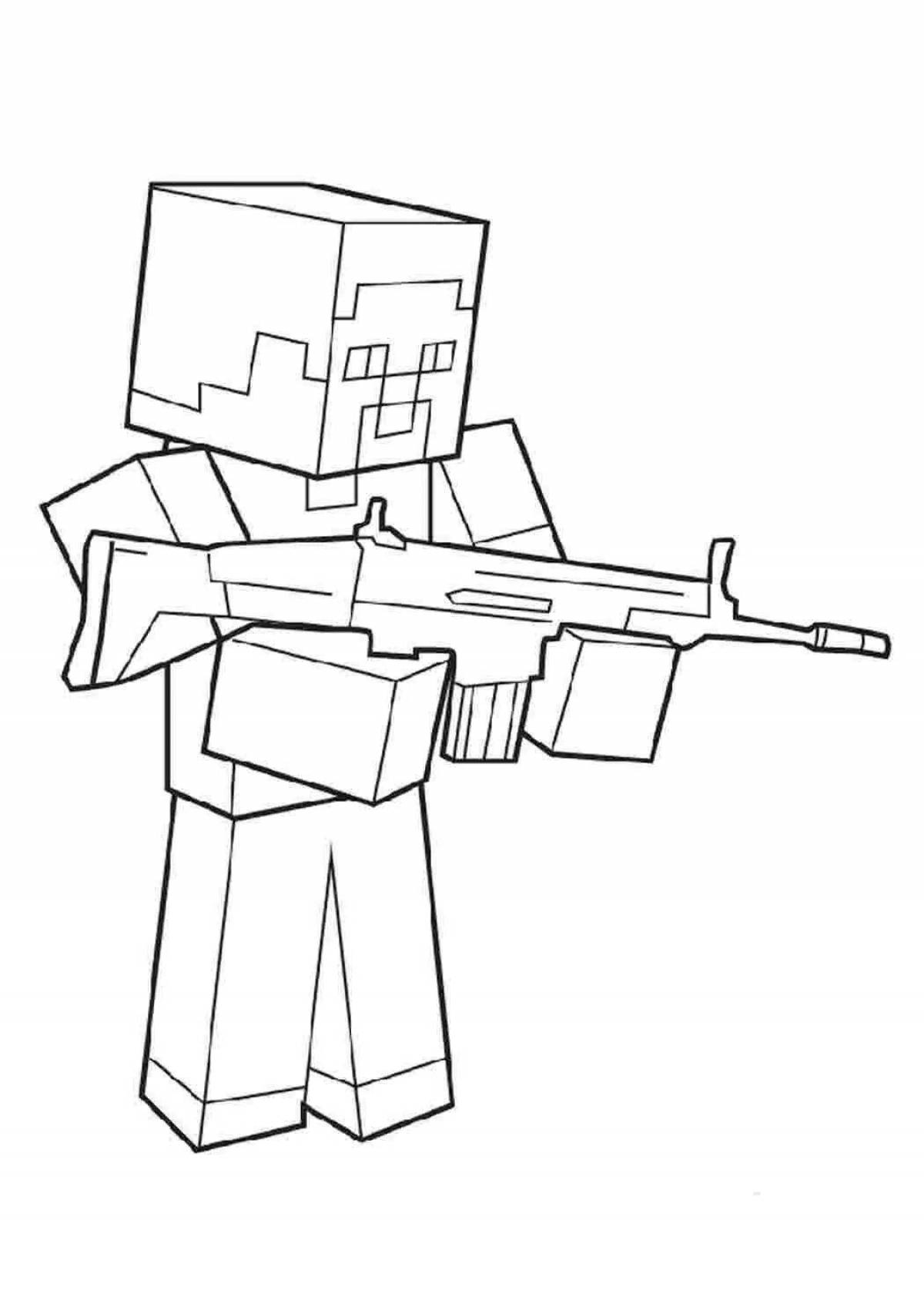 Minecraft man coloring splash