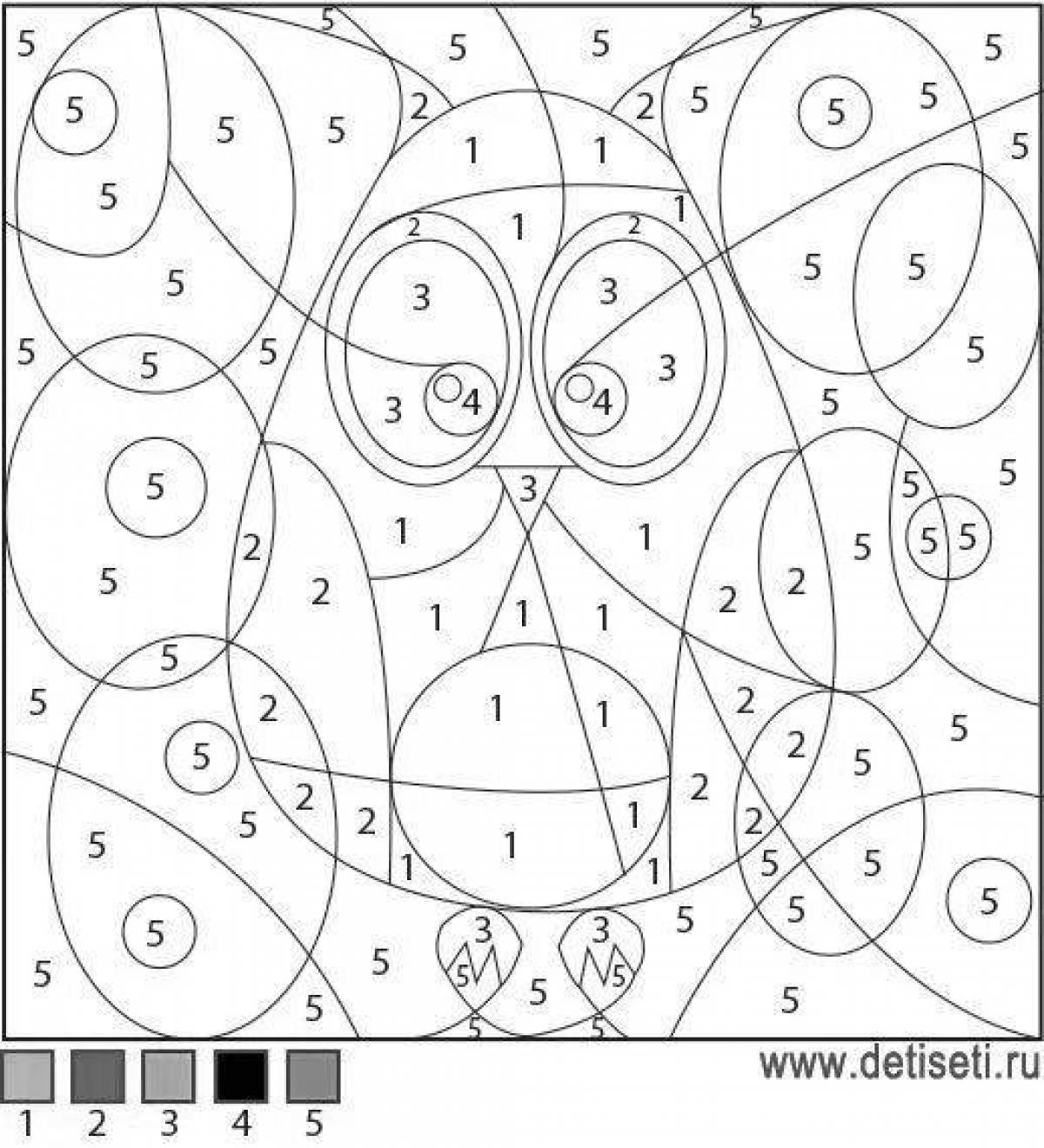 Animated coloring page by blotched spots